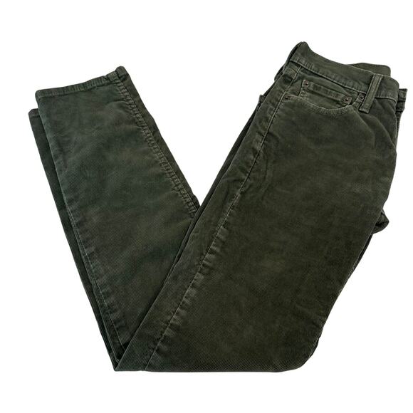 Levi’s 511 Mens 28x32 Slim Fit Corduroy Forest Green Pants Casual Hipster Preppy - Picture 1 of 7